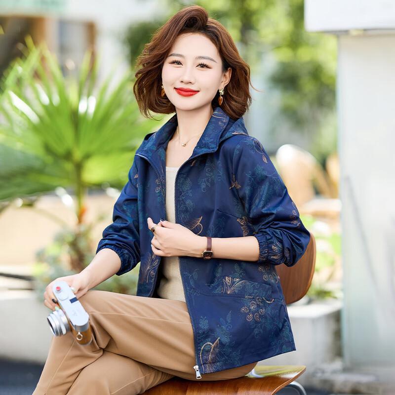 

Повседневная куртка с принтом для женщин среднего возраста 4XL