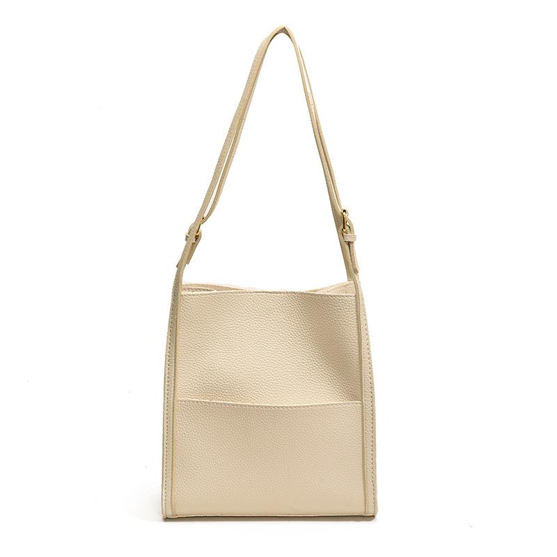 

Ретро женская сумка большой вместимости женская осенне-зимняя новая модная простая повседневная на плечо сумка-ведро белый