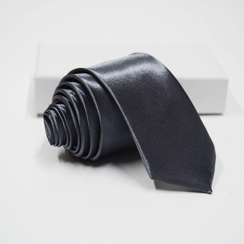 Monochrome Tie Solid Color Narrow Tie 5Cm Men'S Satin Hand Tie
