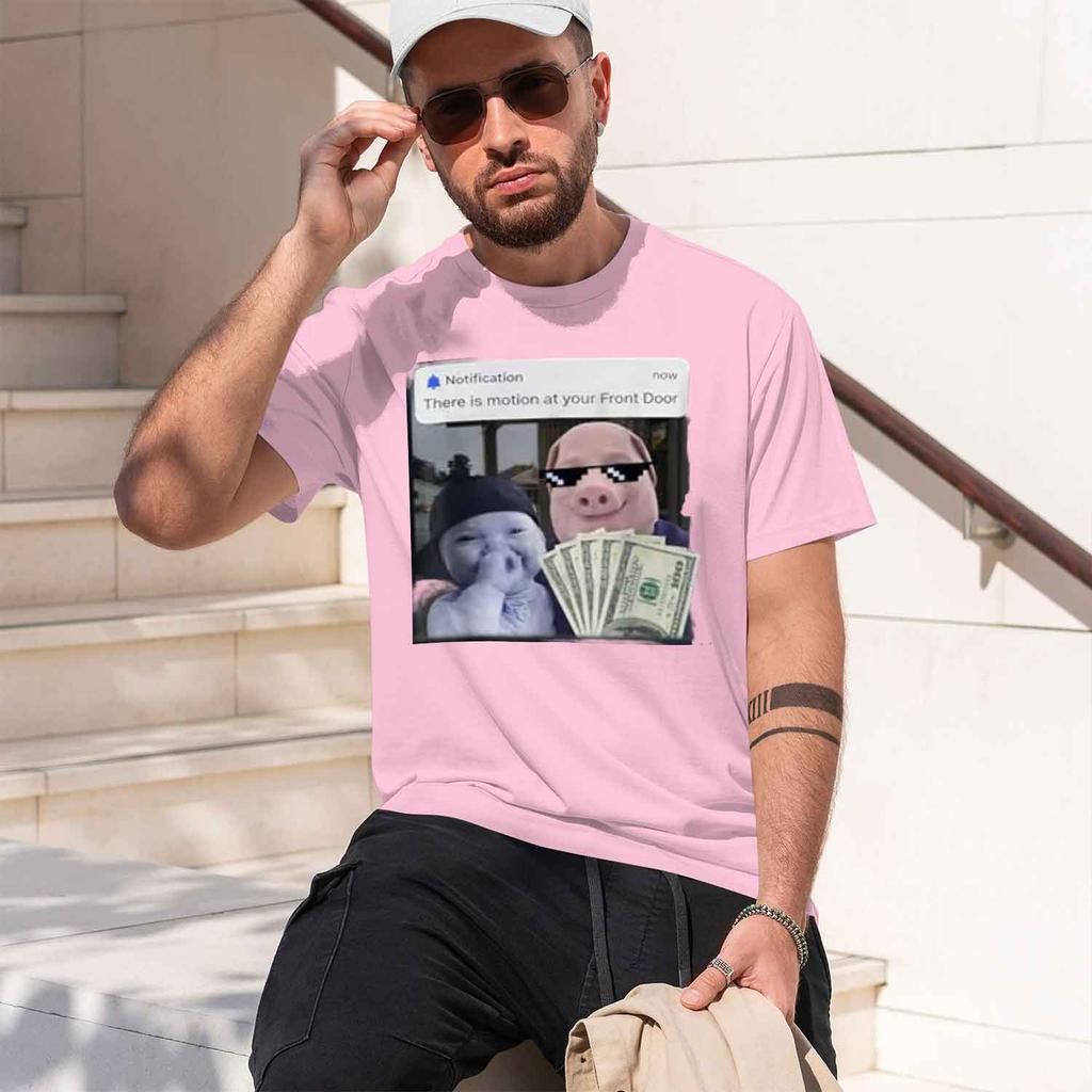 2026 New Model New Fashion There Is Motion At R Front Or John Pork S Fashion Joke Tshirt Y2k Tung Sahur 67 Saying Tee
