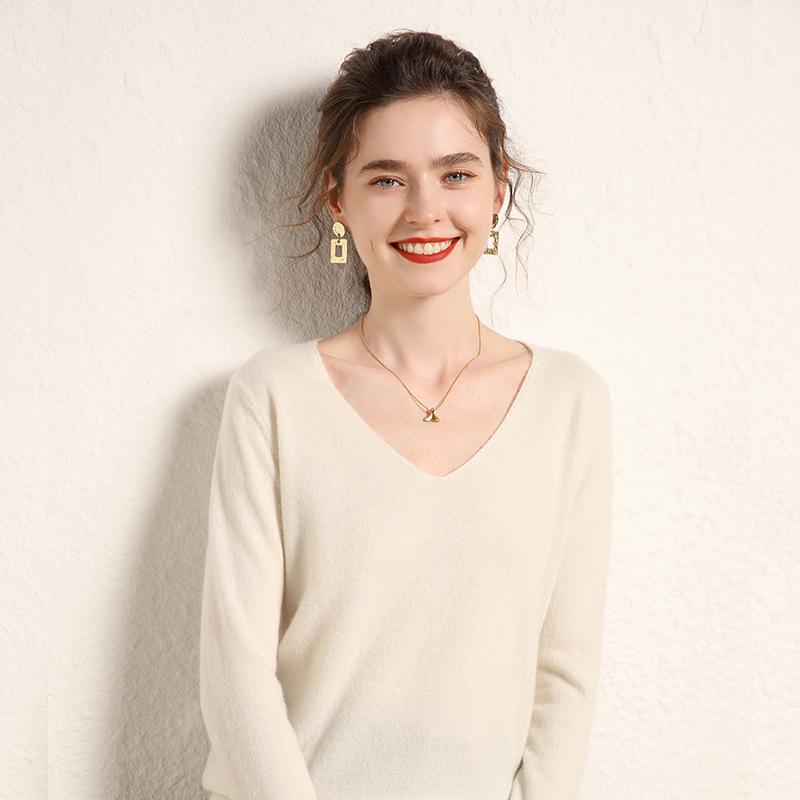 Women's Cashmere Sweater Qinghe Cashmere 100% Cashmere Women's Autumn and Winter Cashmere Sweater Soft and Warm