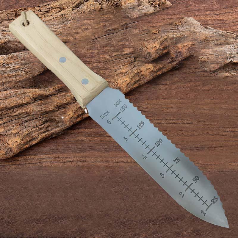 Multifunctional Stainless Steel Garden Shovel and Knife for Gardening, Soil Loosening, and Outdoor Camping.