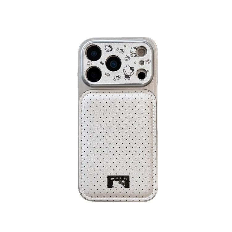 Hello Kitty Cartoon Polka Dot Phone Case for iPhone 14/15/16 Pro Max/17, Girly Heart Design.