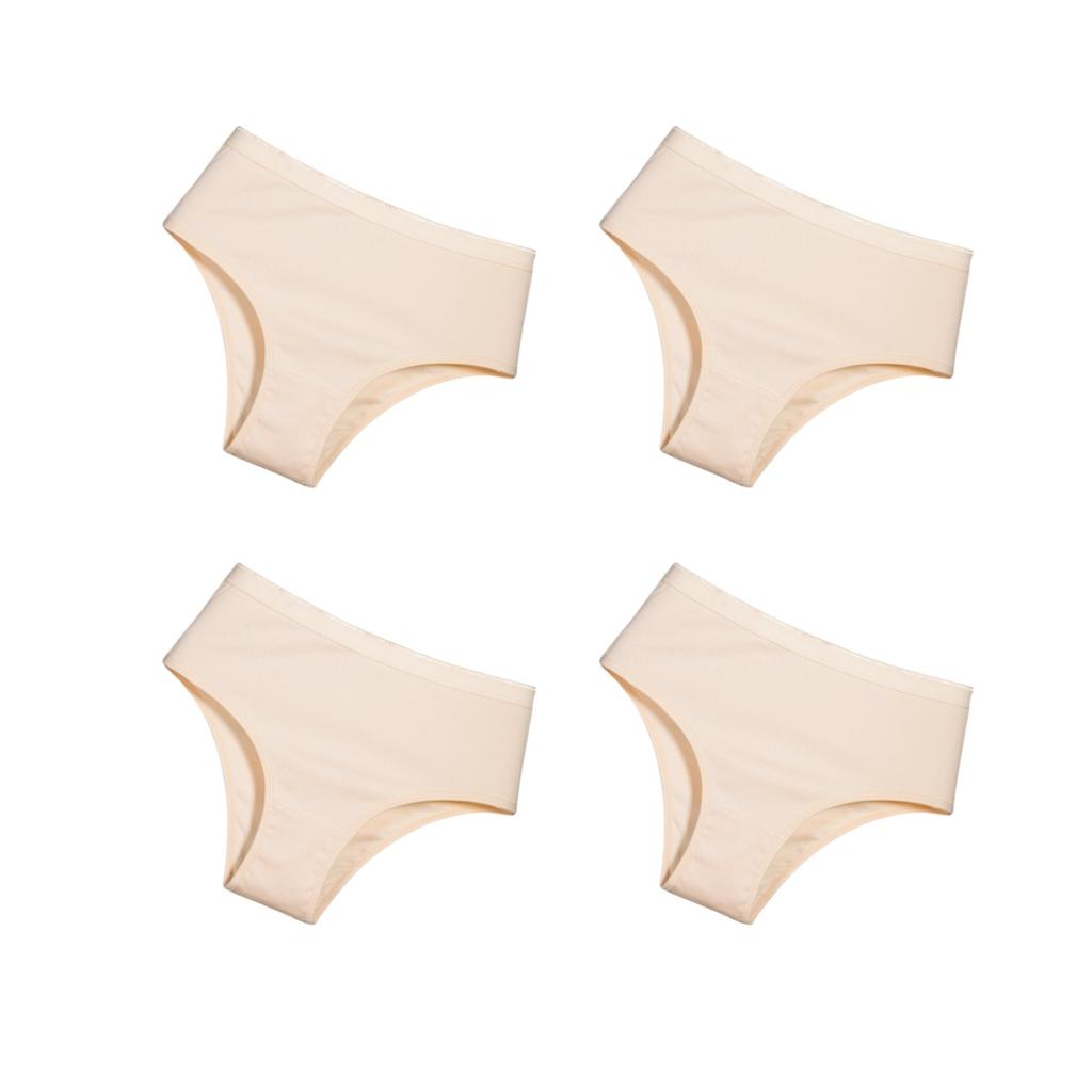 4Pcs/Set Cotton Underwear for Women High Rise Panties Soild Colour Stretch Briefs Ladies Half Cover Briefs Soft Sexy Lingerie