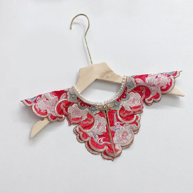 Chinese Embroidered Floral False Collar for Girl Sweater Dress Clothes Decorative Collar with Tassels Sewing Applique