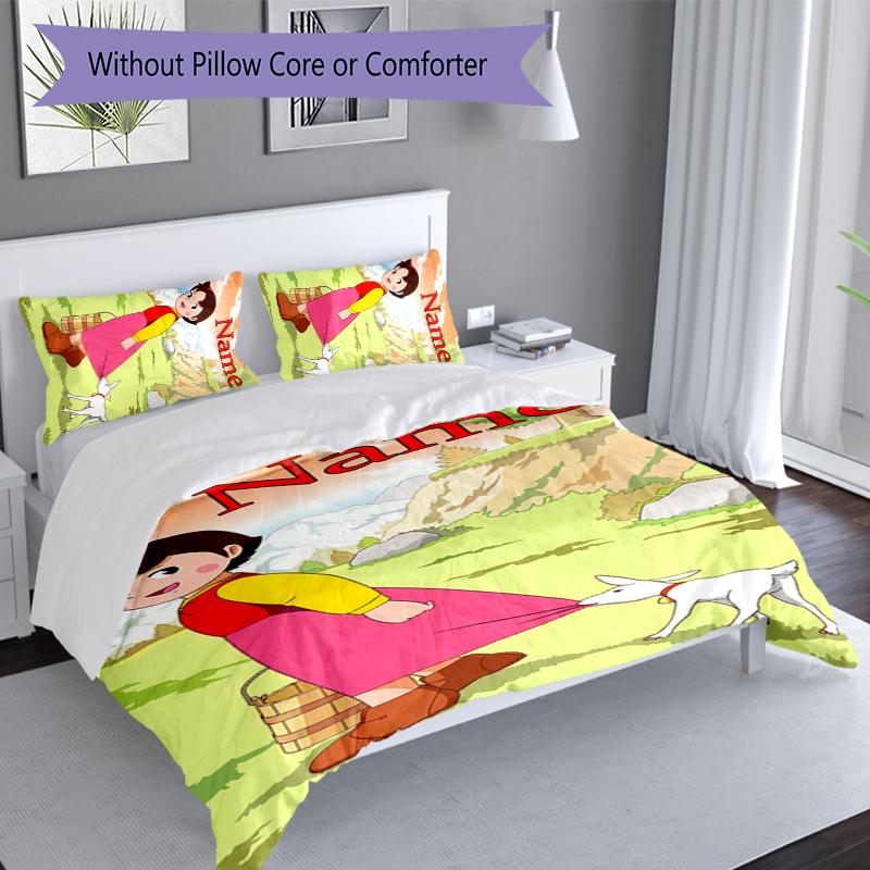 3pcs Custom Name Heidi Set,Includes 1 Duvet Cover and 2 Pillowcases,All-season Bedroom Decor