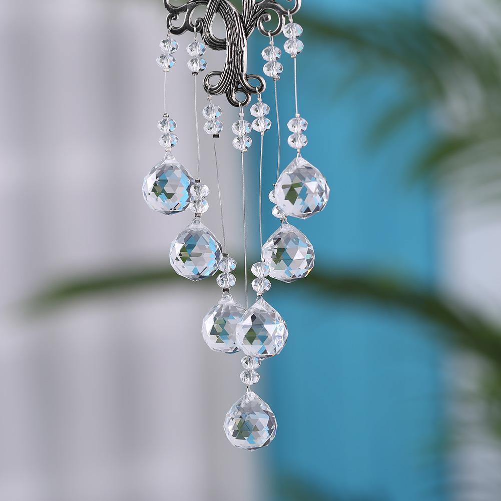 Crystal Wind Chime Rainbow Windchime Sun Catcher Handmade Bohemian Pendant Home Garden Ornament for Bedroom Window Decoration