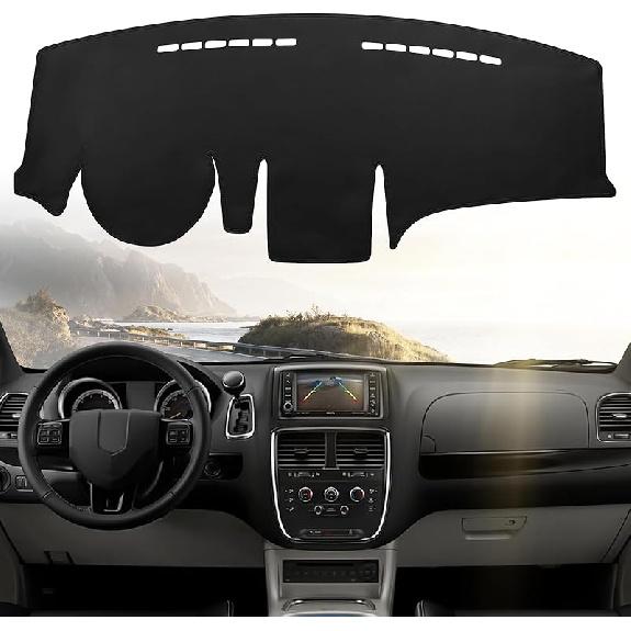 Leather Dashboard Dash Cover Mat Carpet PU Compatible With - Chevrolet Silverado&GMC Sierra 1500/2500HD/3500HD(Non-Compatible Hyundai Sonata NF)