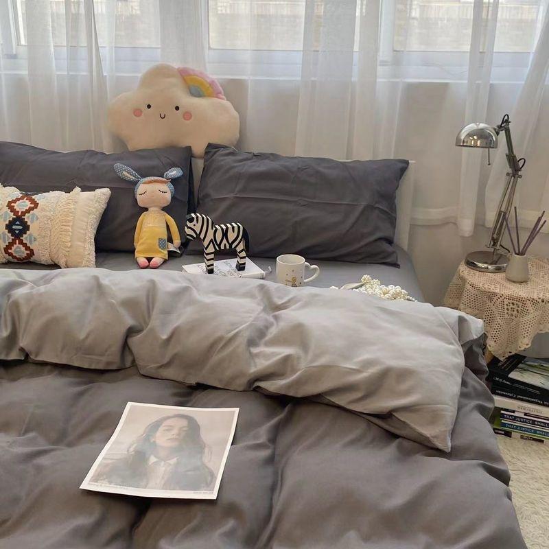 Sweet Blue Love Heart Printed Bedding Set For Girls Adults Children Bed Cover And Flat Sheet Pillowcases Soft Full Size 3/4pcs