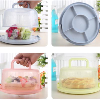 Boîte à gâteaux ronde en plastique, poignée de transport, support de stockage de pâtisserie, étui de couverture de récipient à Dessert
