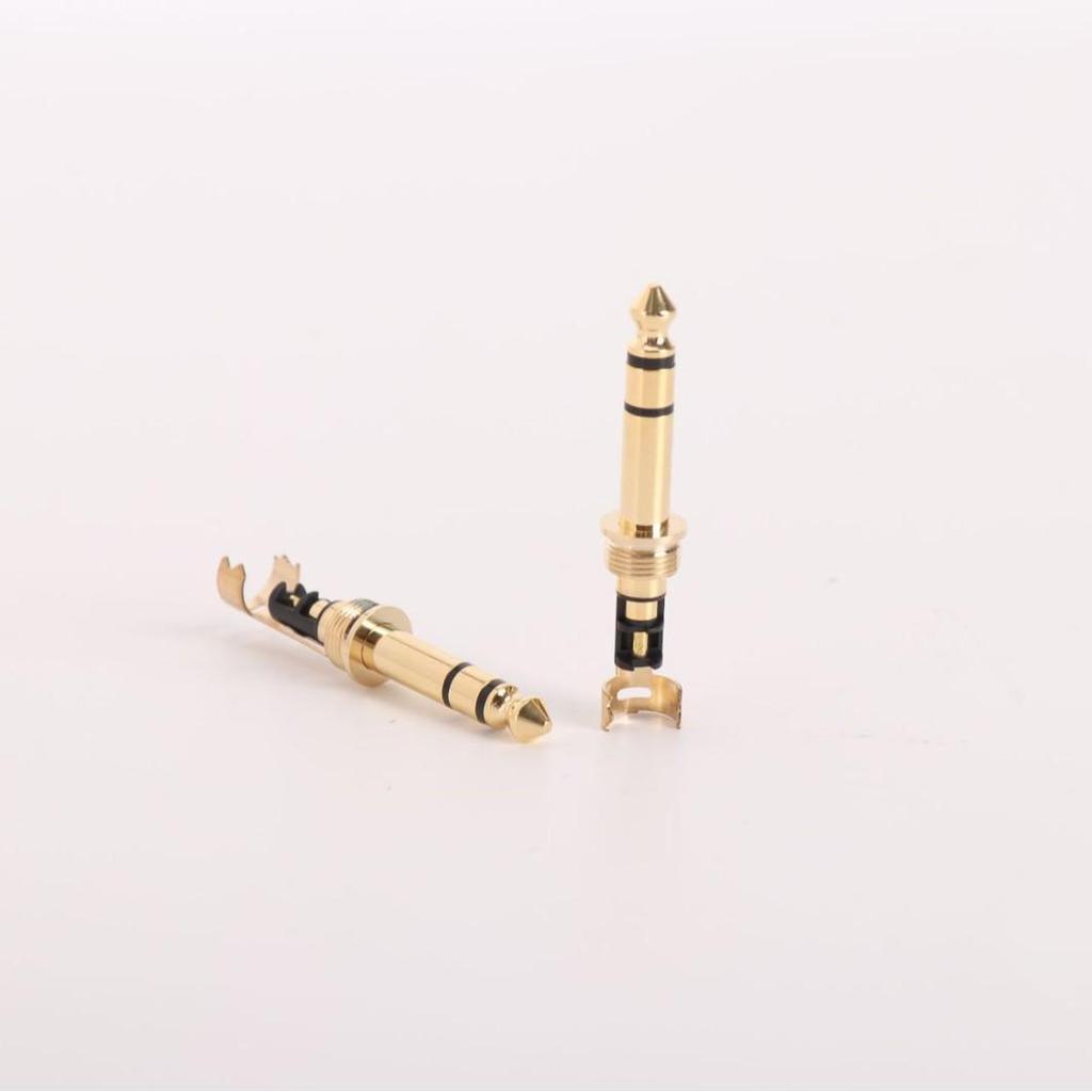 6.35mm Stereo Connector: Gold Plated, High Conductivity, Corrosion Resistant, with Wire Clip and Teeth.