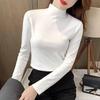 Women's Half High Neck Slim Fit Warm T-Shirt - Autumn/Winter Solid Color.