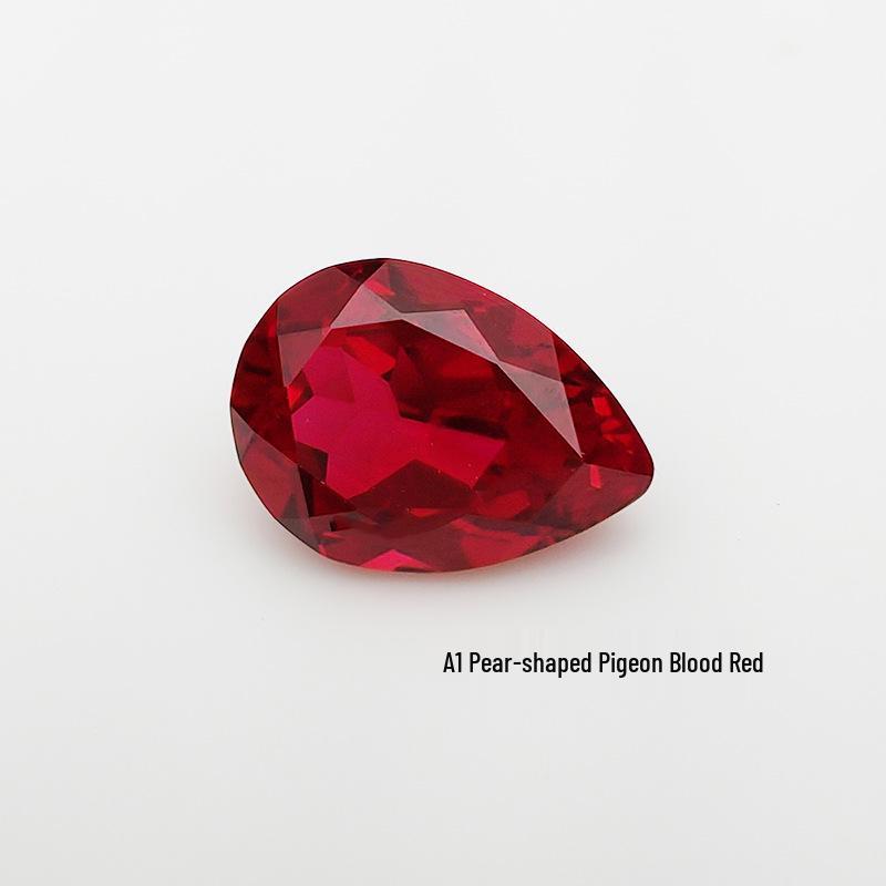 Aocai Pigeon Blood Red Pear-Shaped Ruby: 2x3-12x16mm Loose Gemstone 2x3mm/0.06ct