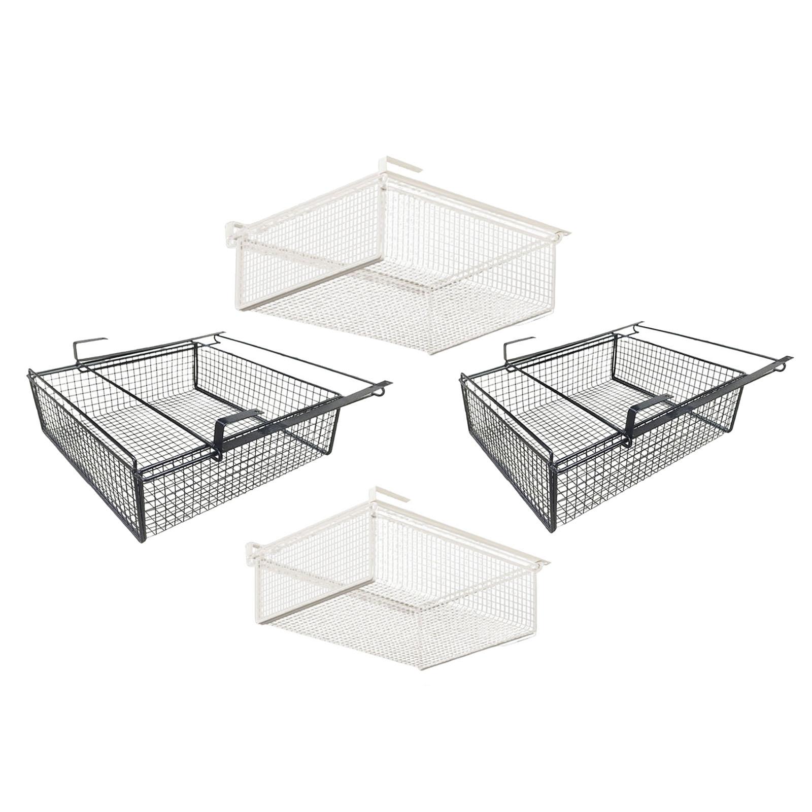 Hanging Pullout Drawer Basket Closet Storage Drawer for Kitchen Bedroom bianco