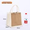 Sac fourre-tout en toile de jute: Sac de courses en jute peint à la main DIY, Lin polyvalent graffiti