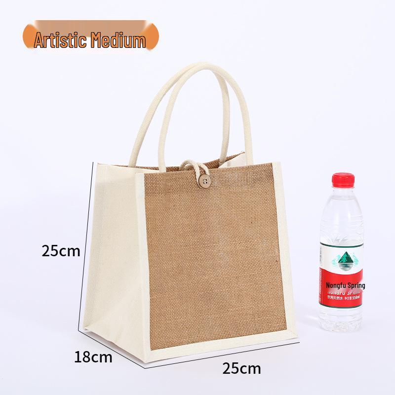 Sac fourre-tout en toile de jute: Sac de courses en jute peint à la main DIY, Lin polyvalent graffiti