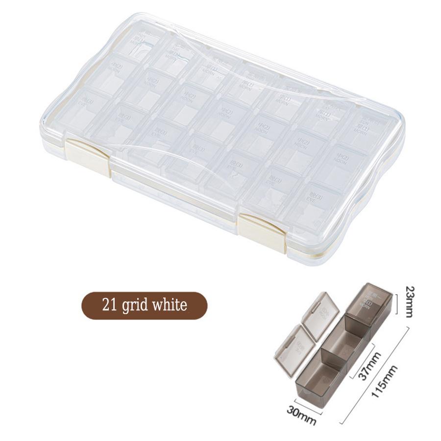 Portable 21/28 Grids Weekly Pill Box Medicine Dispenser Tablet Organizer Storage Boxes 7 Days Compartment Pills Case Container