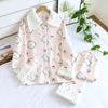 Fresh Sweet Winter Thicken Pajamas Sets Women Keep Warm 100% Scuba Cotton Quilted Long-sleeved Sleepwear