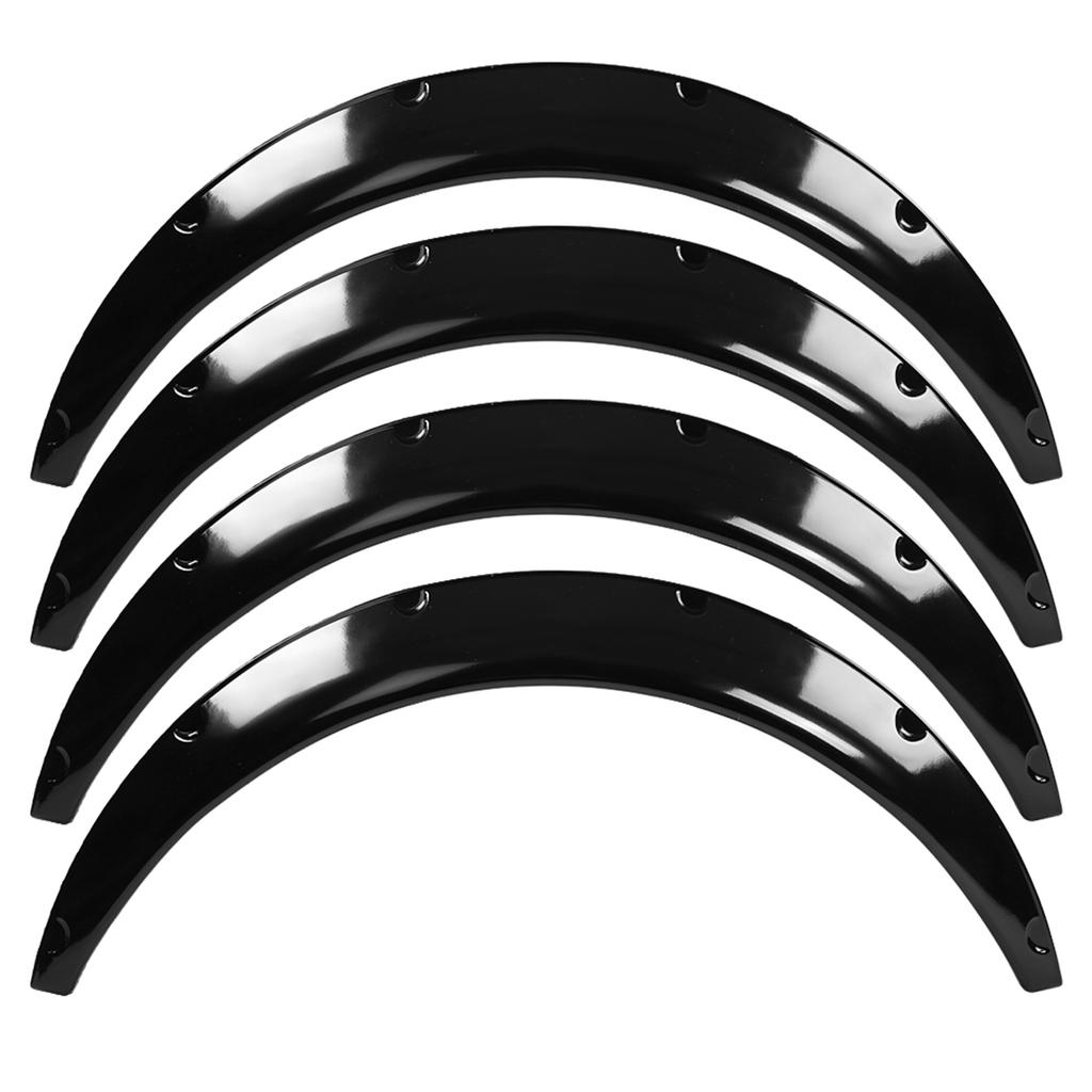 4 Pieces 850mm 33.5 Inch Flexible Car Front and Rr Flares Extra Wide Car Body Wheel Arches   Fitment ABS Black