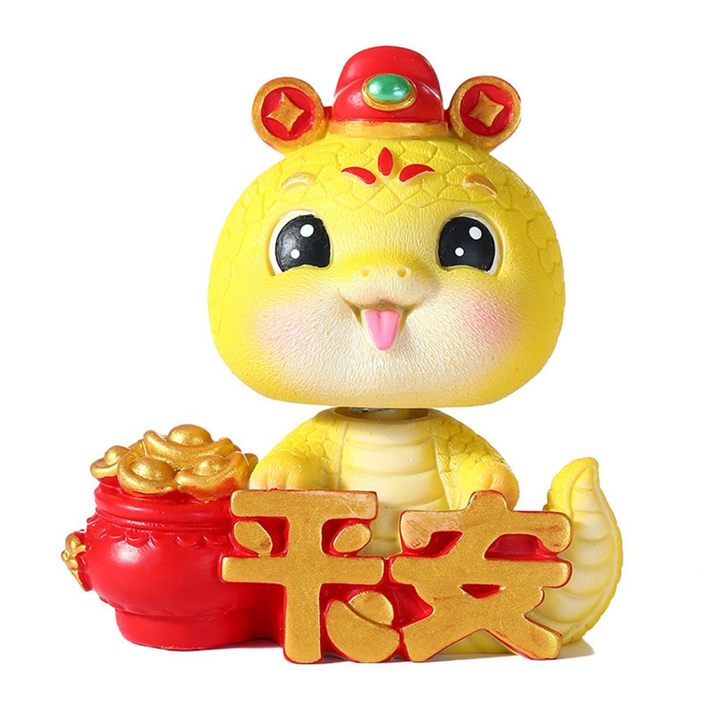 2025 Rok Węża Ornament Kreskówkowy Szczęśliwy Wąż Figurka Mikro Krajobraz Wnętrze Samochodu Dekoracja na Biurko Domowe