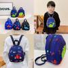Cartoon Car Dinosaur Printed Backpack Oxford Fabric Texture For Use Nursery