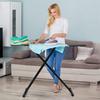 Duwee Height-Adjustable, Foldable Ironing Board with Heat-Resistant Cover and Thick Felt Mat, Sturdy Legs, Black, 33 X 109 Cm (13 X 43 Cm)
