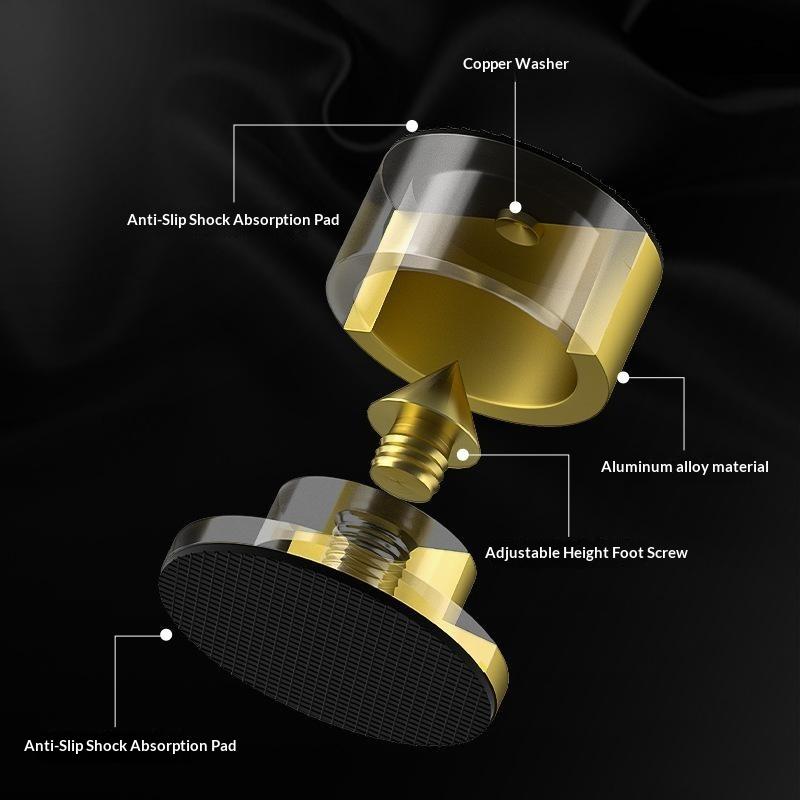 4Pcs Speaker Foot Set Carbon Fiber Aluminum Alloy Shockproof Audio Feet Pad for Home HiFi Sound System Upgrade