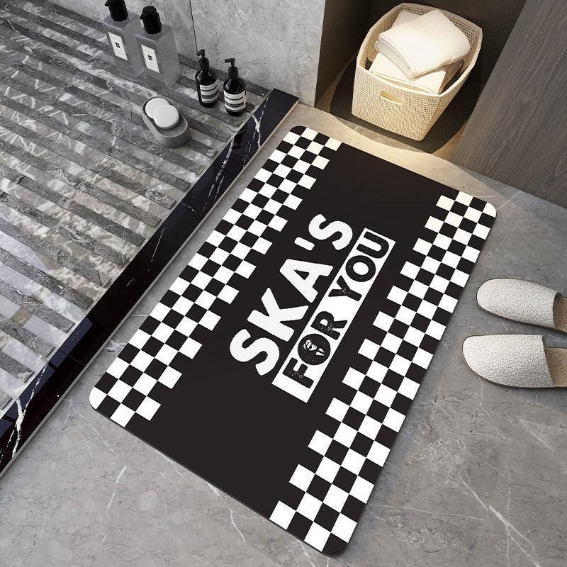 Modern Minimalist Diatomaceous Earth Bath Mat Non-Slip Absorbent Floor Bathroom Shower Area