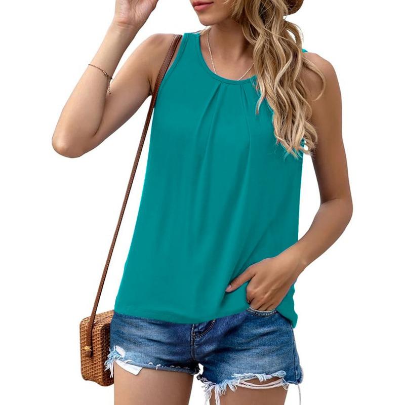 Women's Loose Spring Summer Fashion Solid Color Sleeveless Tank Tops