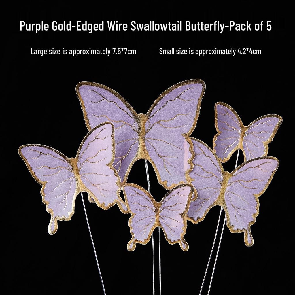 Toppere de tort fluturi roz cu margini aurii - Perfecte pentru sărbătorile de ziua de naștere ale prințeselor