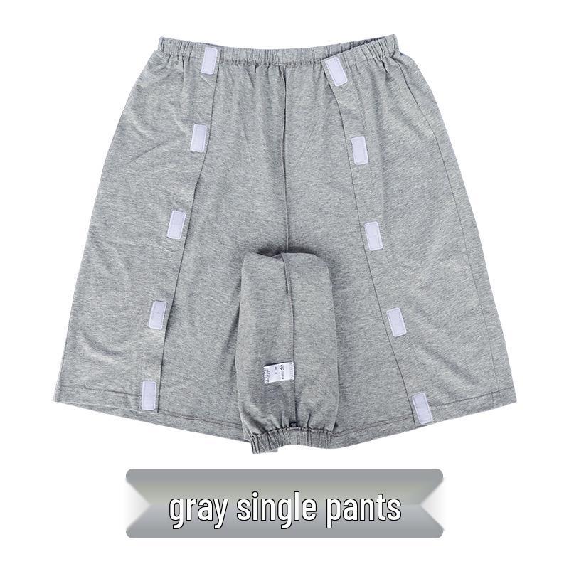 Summer Short Sleeve Cotton Clothing for Bedridden & Post-Op Patients