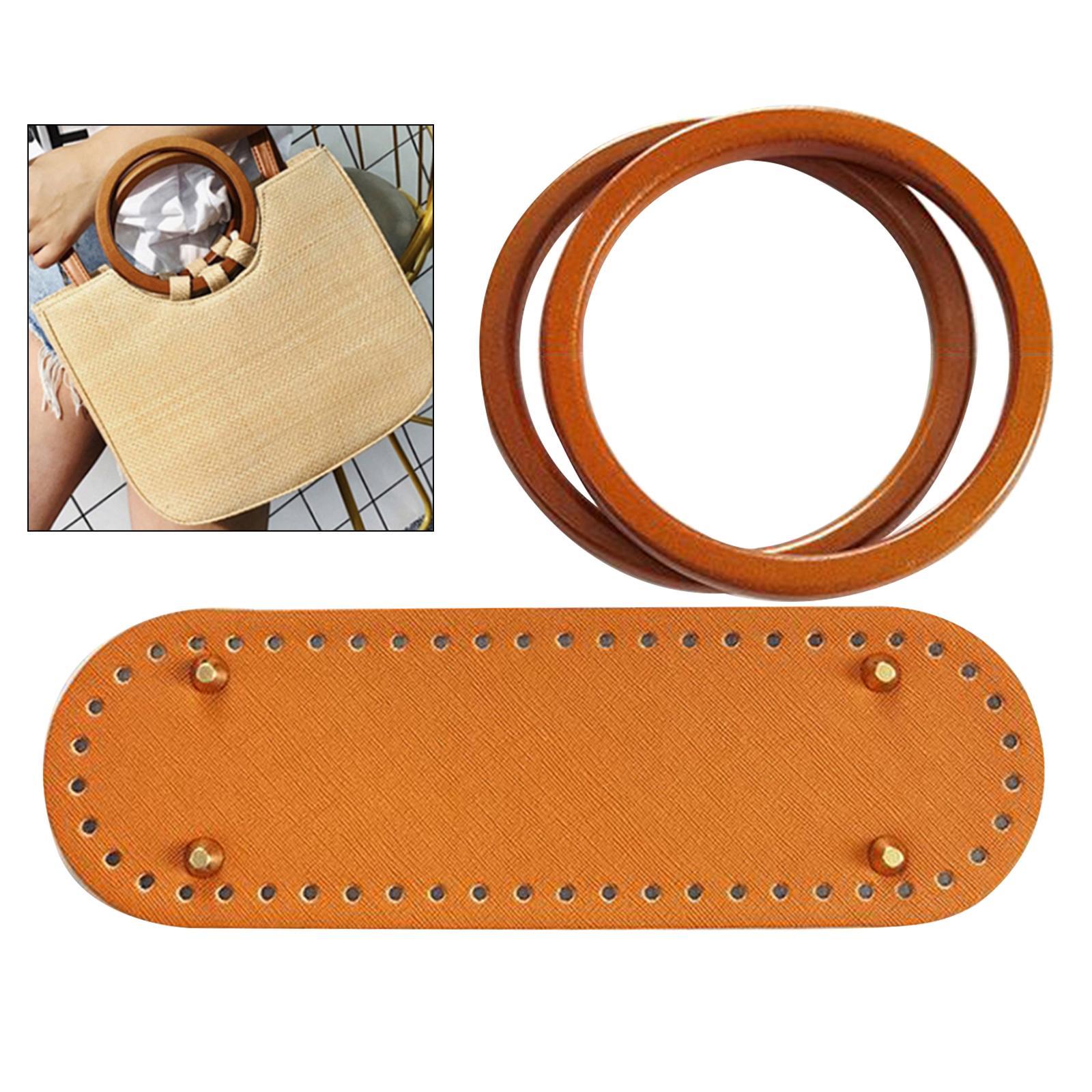 

Вязаная крючком сумка с кожаным основанием, набор ручек для сумки, стиль вязания своими руками 1