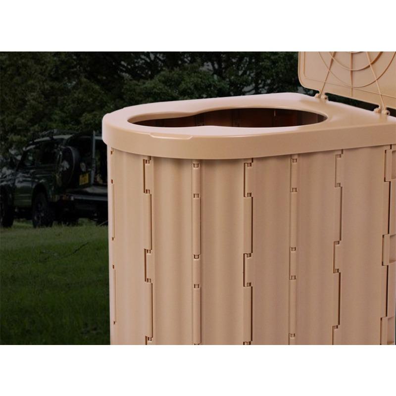 1pc 36.5cm Newly Upgraded Outdoor Foldable Toilet with Lid Portable Vehicle Mounted Mobile Toilet Travel Camping Seat Toilet