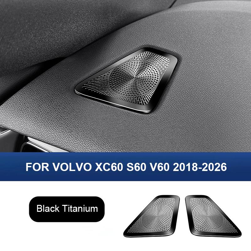 2pcs/set Stainless Steel Dashboard Air Conditioning Vent Frame Decorative Cover Trim Frame for Volvo XC60 S60 V60 2018-2026