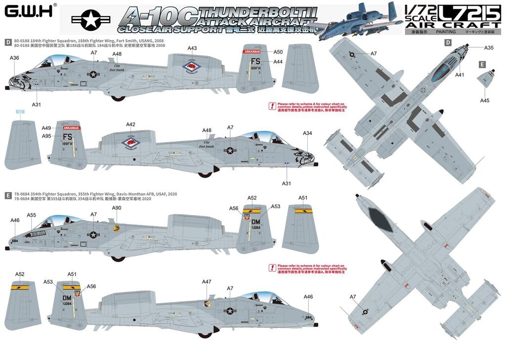 Great Wall Hobby American Attack Aircraft Plastic Model L7215 1/72 A-10C (Airplane)