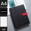 A4 Retro Leder Notizbuch mit Magnetverschluss - Unifarbe, Herausnehmbares kariertes Notizbuch