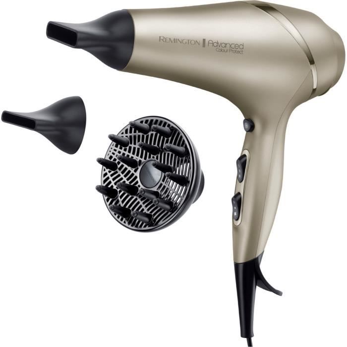 REMINGTON AC8605 Sèche-Cheveux Professionnel Ionique Colour Protect 2300W, Soin Micromoléculaire Huile Karité et Filtres UV