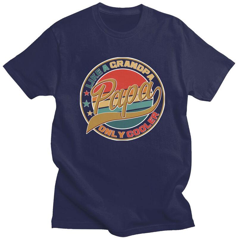 Custom Male Papa Like A Grandpa Only Cooler T Shirts ShortSleeve Cotton Tshirt Tshirt Casual Dad Fathers Day Gift Tee