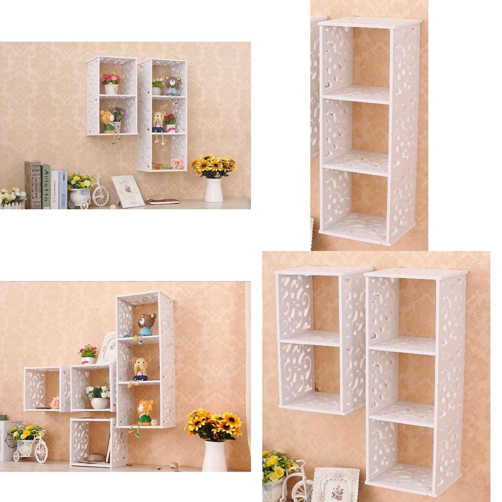 Creative Wall Mount Organizer With Wooden Panels For Bedroom Storage And Decoration