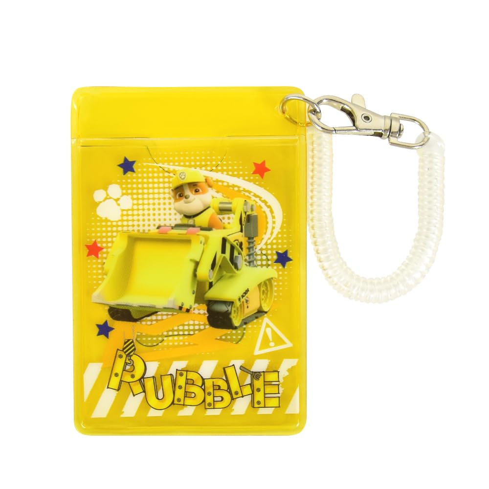 

Commuter Pass Card Case Pass Case Card Storage with Coil Chain Thin Clear Simple Children Pawpatrol0001 Rubble [Paw Patrol] (PAW-051)