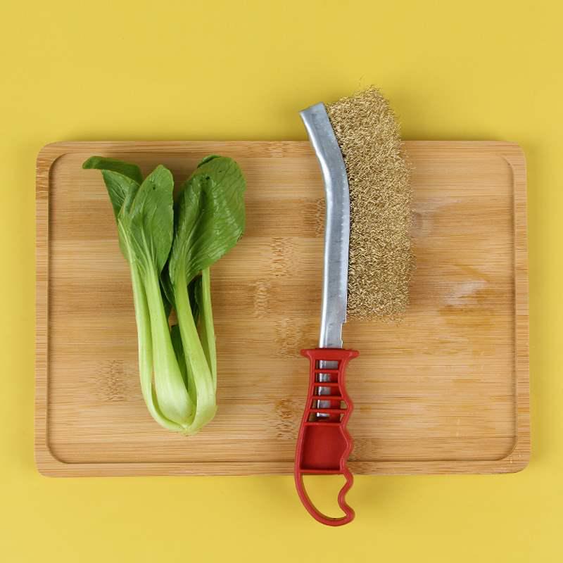 Knife-Shaped Steel Wire BBQ Brush with Plastic Handle for Rust Removal