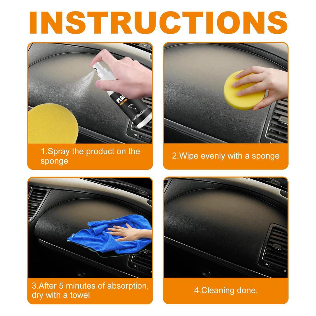 Rayhong Automotive Plastic Renovator (30ml/50ml/100ml) Dashboard Wax Maintenance Gloss Cleaning Interior Waxing Tool