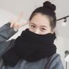 Warm scarf versatile autumn and winter solid color imitation cashmere knitted women's cold protection thickened winter versatile scarf