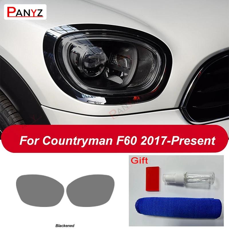 Car Headlight Protective Film Headlamp Restoration Transparent Black TPU Sticker For MINI Cooper Countryman F60 JCW Accessories