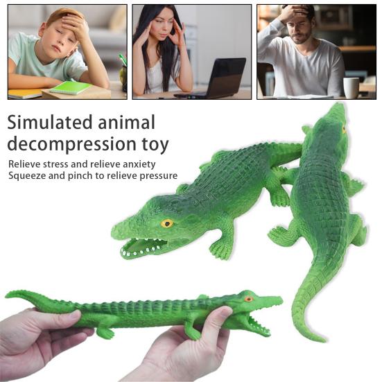 צעצוע לחיצת תנין ירוק ריבאונד איטי TPR הקלה במתח מתיחה בעלי חיים מעיכה חושי צעצוע צביטה ילדים מבוגרים מתנת חג המולד