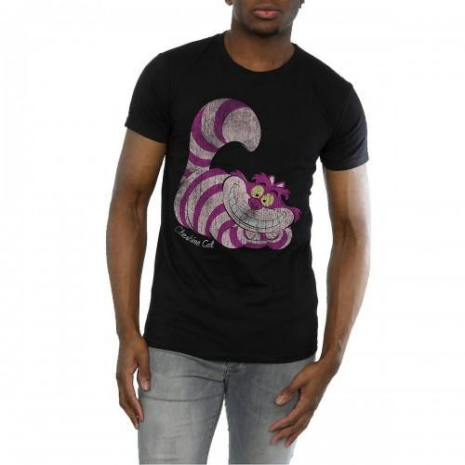 

Alice In Wonderland Mens Cheshire Cat Cotton T-Shirt S чёрный