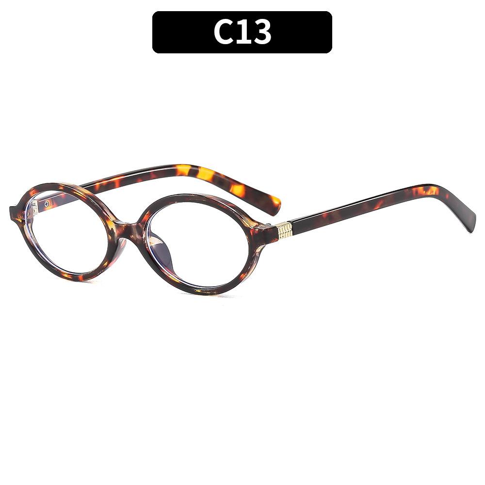 Sexy Small Oval Leopard Sunglasses Women Lovely Ins No Makeup Plain Glasses Frame Men Eyewear Cute Decorative Computer Glasses