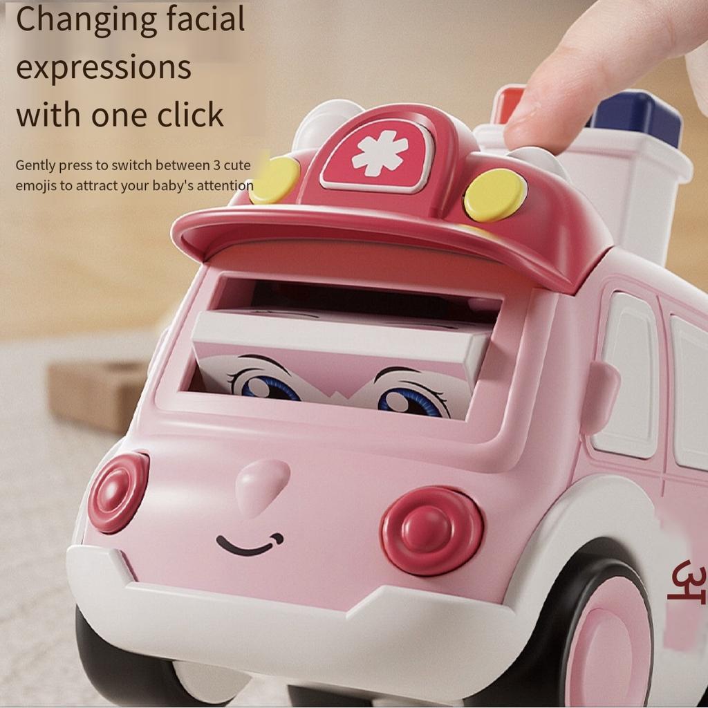 Q Cute Puzzle Enlightenment Toy Engineering Ambulance Police Car Fire Truck Falling Cartoon Cute Inertial Press