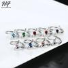 Trendy Birthstone Rings for Women New Design Dolphins Style Silver Plated 9 Colors Wedding Engagement Xmas Fashion Jewelry R788