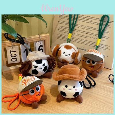 Plush Cartoon Sports Ball Keychain With Soft Filling For Kids Gift